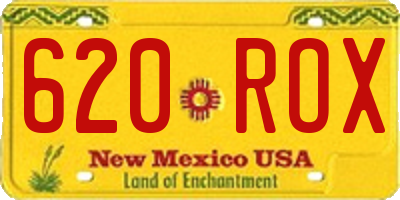 NM license plate 620ROX