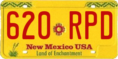 NM license plate 620RPD