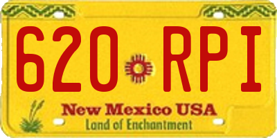 NM license plate 620RPI