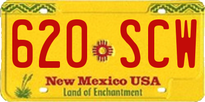 NM license plate 620SCW