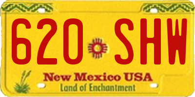 NM license plate 620SHW