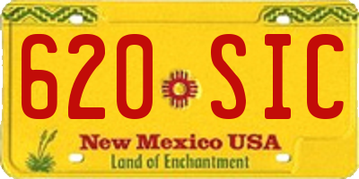 NM license plate 620SIC