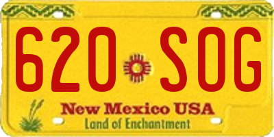 NM license plate 620SOG