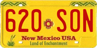 NM license plate 620SON