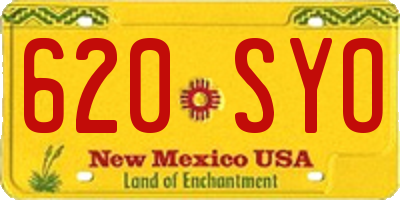 NM license plate 620SYO