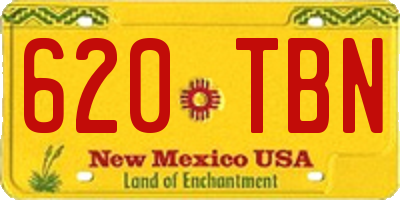 NM license plate 620TBN