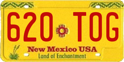NM license plate 620TOG