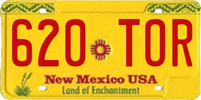 NM license plate 620TOR