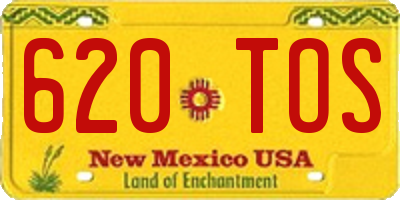 NM license plate 620TOS