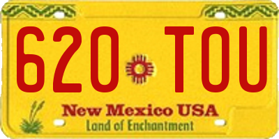 NM license plate 620TOU