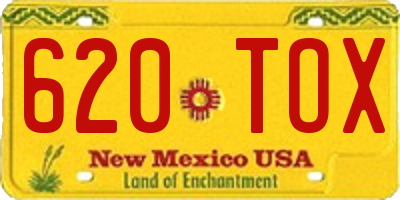 NM license plate 620TOX