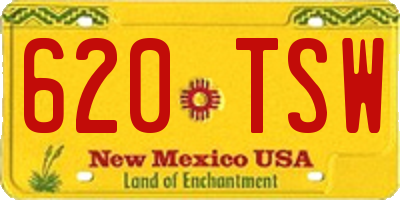 NM license plate 620TSW