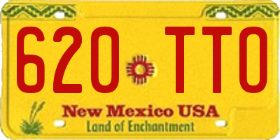 NM license plate 620TTO