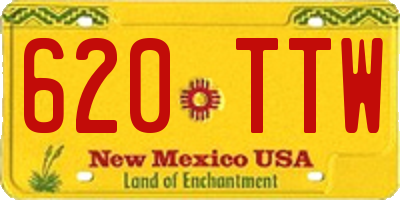 NM license plate 620TTW