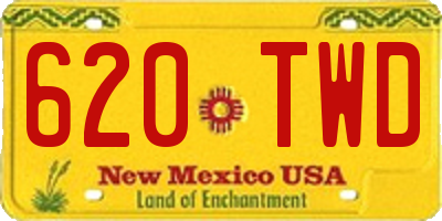 NM license plate 620TWD