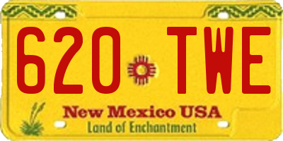 NM license plate 620TWE