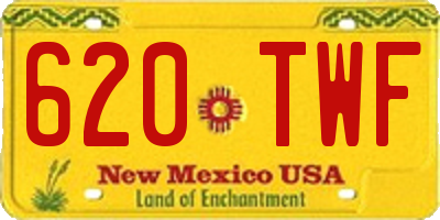 NM license plate 620TWF