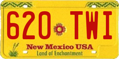 NM license plate 620TWI