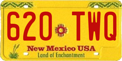 NM license plate 620TWQ