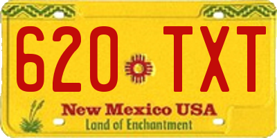 NM license plate 620TXT