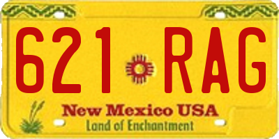 NM license plate 621RAG