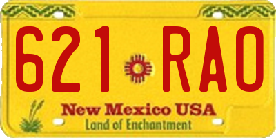 NM license plate 621RAO