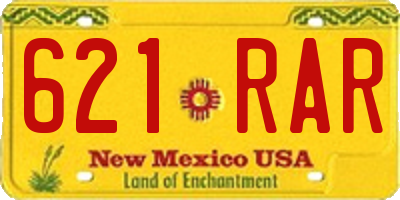 NM license plate 621RAR