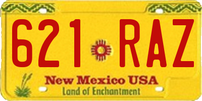 NM license plate 621RAZ