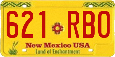 NM license plate 621RBO