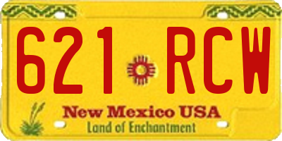 NM license plate 621RCW