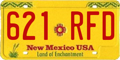 NM license plate 621RFD