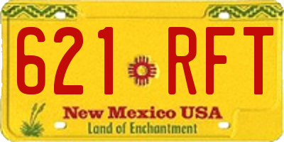 NM license plate 621RFT