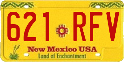 NM license plate 621RFV