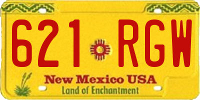 NM license plate 621RGW