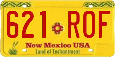NM license plate 621ROF
