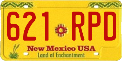 NM license plate 621RPD