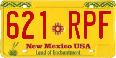 NM license plate 621RPF