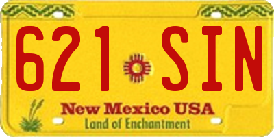 NM license plate 621SIN