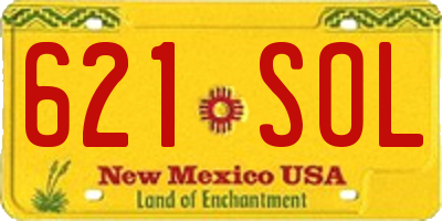 NM license plate 621SOL