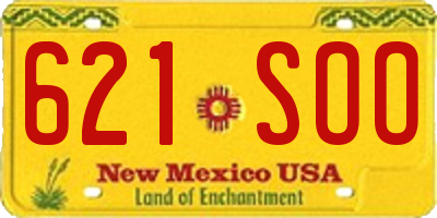 NM license plate 621SOO
