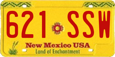 NM license plate 621SSW
