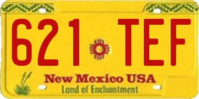 NM license plate 621TEF