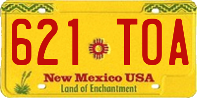 NM license plate 621TOA