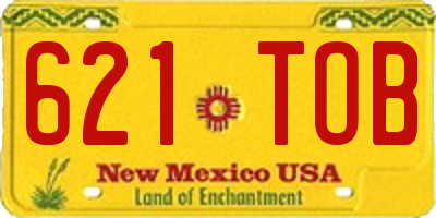 NM license plate 621TOB