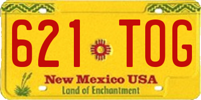 NM license plate 621TOG