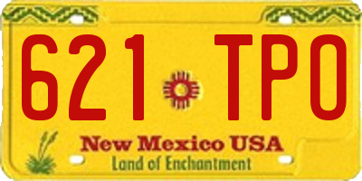 NM license plate 621TPO