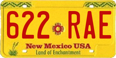 NM license plate 622RAE