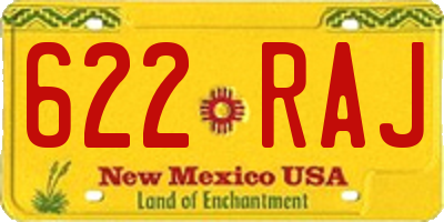 NM license plate 622RAJ