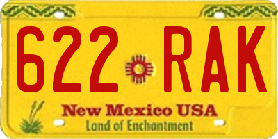 NM license plate 622RAK