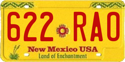 NM license plate 622RAO